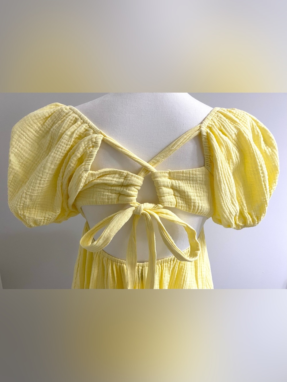 Princess Polly Womens 8 Yellow Let’s Dance Mini Dress Boho Summer Cotton Beach - Picture 8 of 16